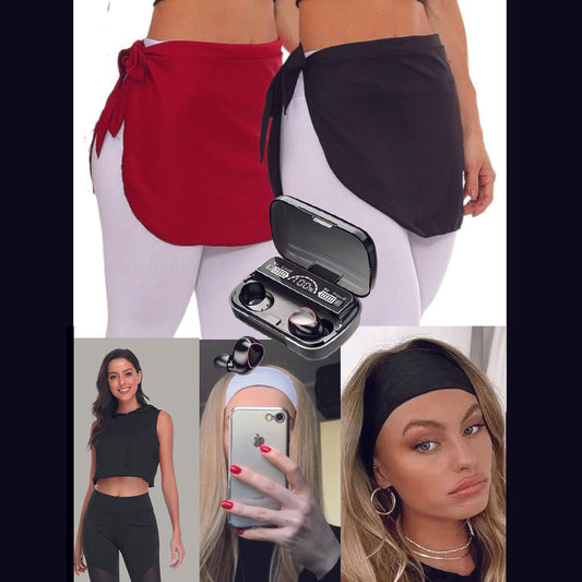 Pack Fitness & Hydratation Femme : Jupes de Danse/Yoga, Bandeaux et crope top Sport Isotherme