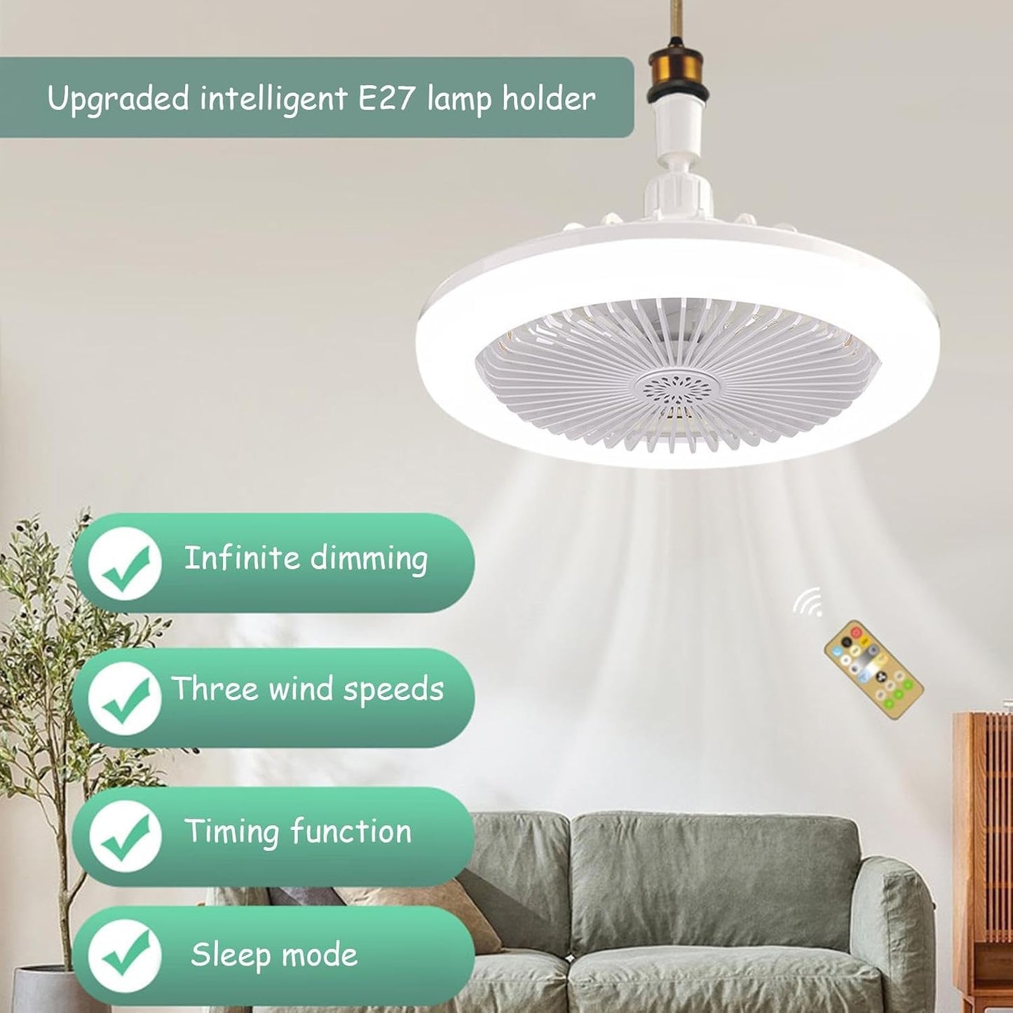 💨 Ventilateur Plafond LED 💨 مروحة سقف بإضاءة LED